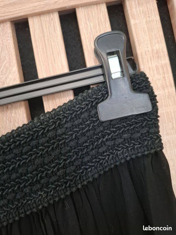 Jupe Longue Taille élastique Femme Thought – Noir, Taille 12, Coton Bio