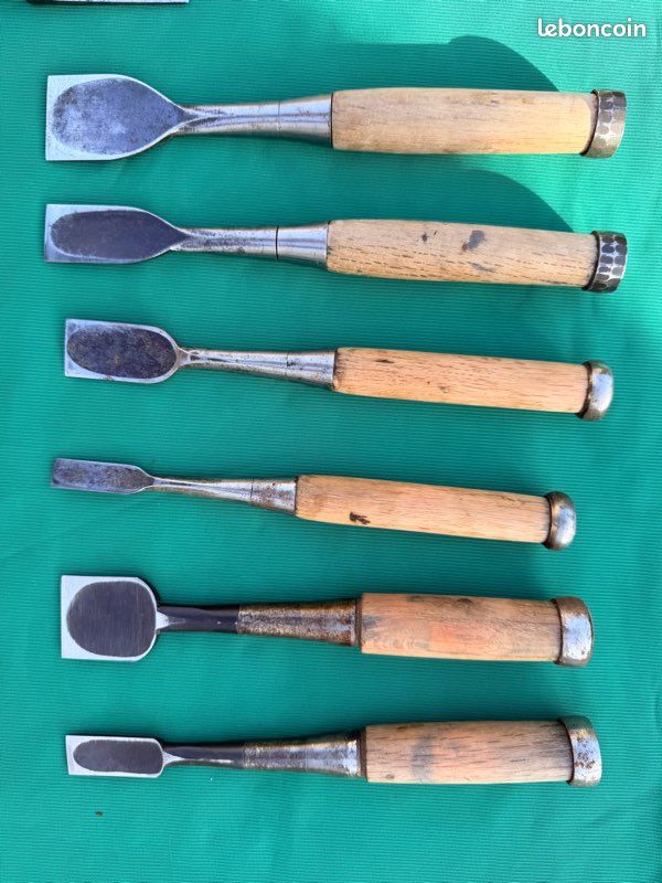Ciseaux Professionnels Japonais Vintage Pour Sculpture Sur Bois - Marque Tokufisa - Pièce Rare De Collection