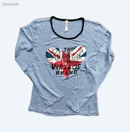 T-shirt Kaporal 5 Bleu - Taille 12 Ans, 100% Coton, Occasion Très Bon état