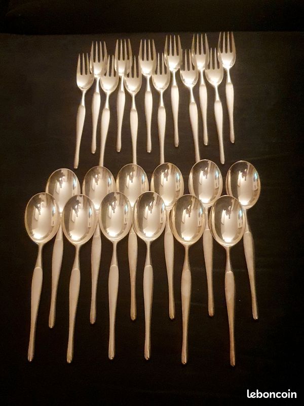 12 Fourchettes à Huitre Métal Argenté Style Art Deco Orfèvre Christofle