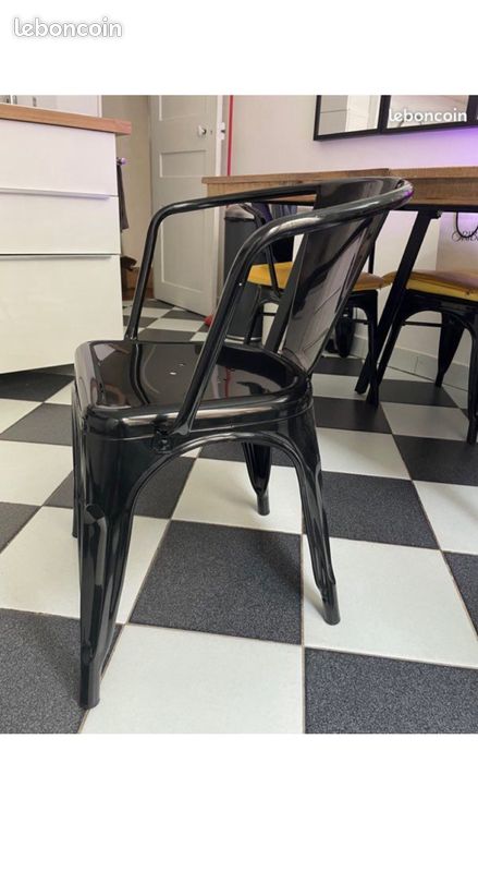 Lot 6 fauteuils métal noir indus Neufs (image 5)