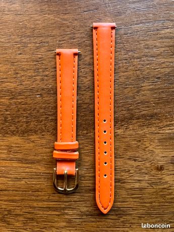 Bracelet De Montre ZRC 18mm En Cuir D'agneau Orange - Neuf Avec étiquettes