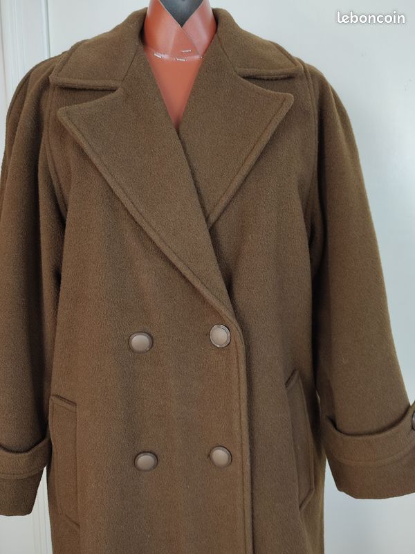 Manteau d'hiver épais, très chaud, en tissu "Drap de Laine" marron T 46 (image 1)