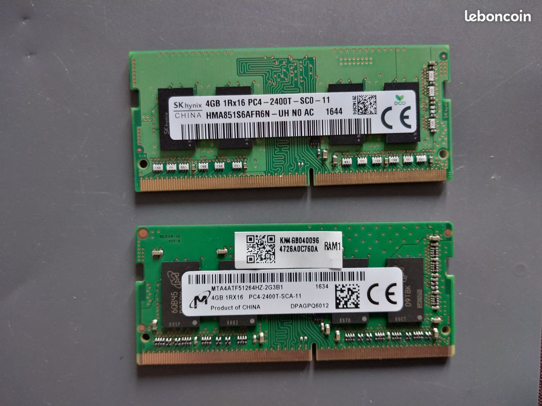 Barrette Mémoire RAM 4 Go DDR4 2133 MHz SK Hynix - PC4-17000 - Format DIMM - Occasion Très Bon État