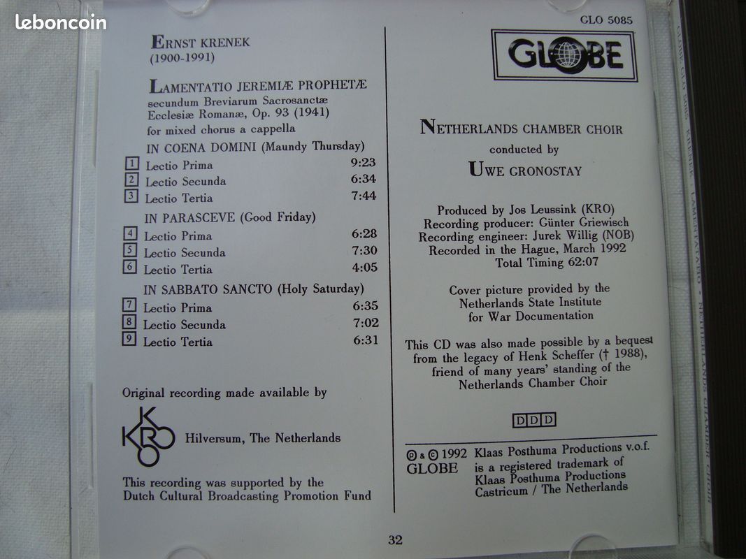 Superbe CD ERNST KRENEK (image 3)