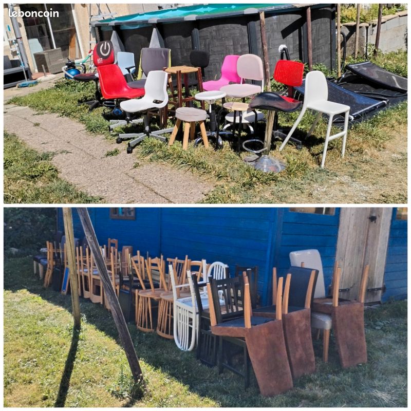 Chaises bois et tissu (image 3)