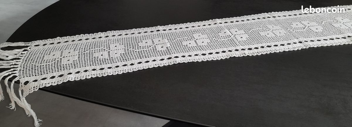 Chemin de table Vintage en coton fait main (image 6)