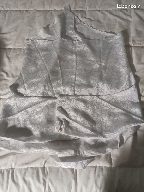 Chemisier Femme "Blanc brillant "Vintage "T. 44/46 (image 9)