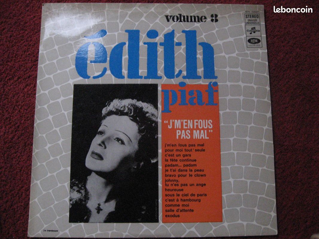 2 disques Vinyle 33 tours d'Edith PIAF (image 2)