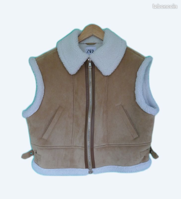 Veste femme fourrée sans manche Zara Vêtements