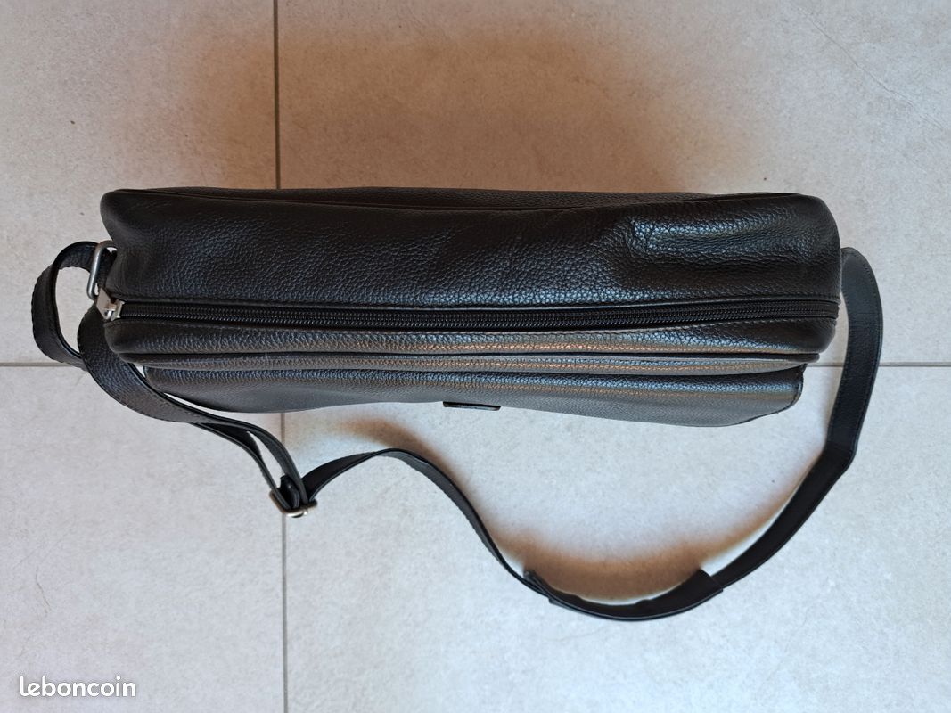 Sacoche Porte Documents Le Tanneur cuir noir (image 3)