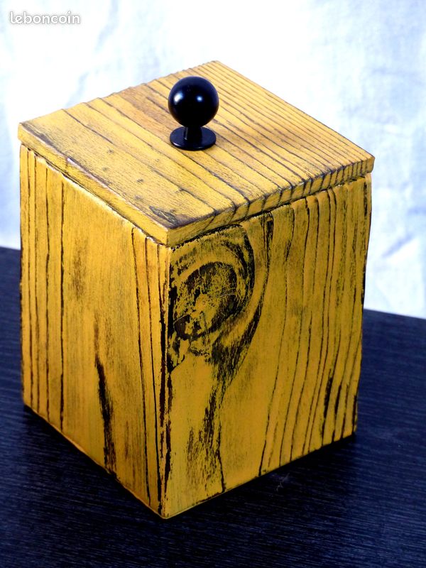 Ensemble de 3 boîtes en bois brûlé coloré (image 5)