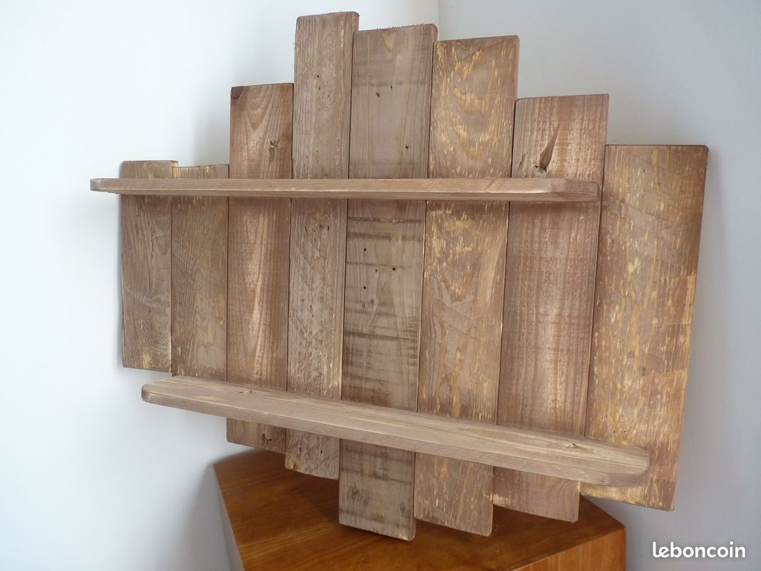 étagère, campagne, murale, bois, pin, palettes, recyclés, décoration, loft, vintage (image 7)