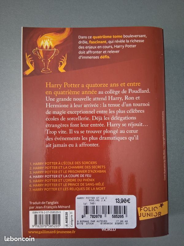 Harry Potter Tome 1, 2 et 4, lot à 12 (image 5)