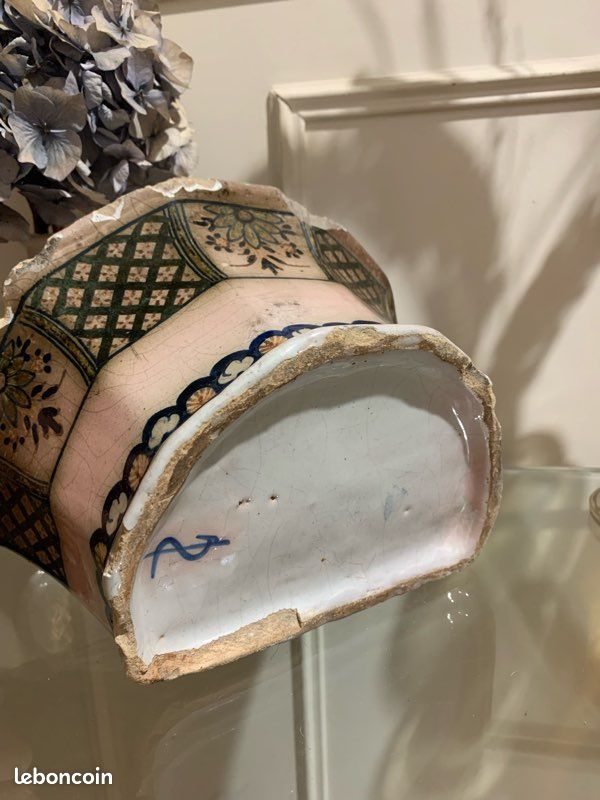 Vintage/ancien - bouquetière barbotine 😍 art déco ancien vase 🥰 (image 6)