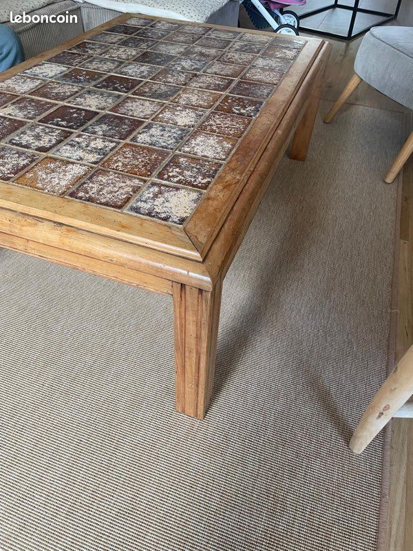 Table basse vintage en grès 70s (image 5)