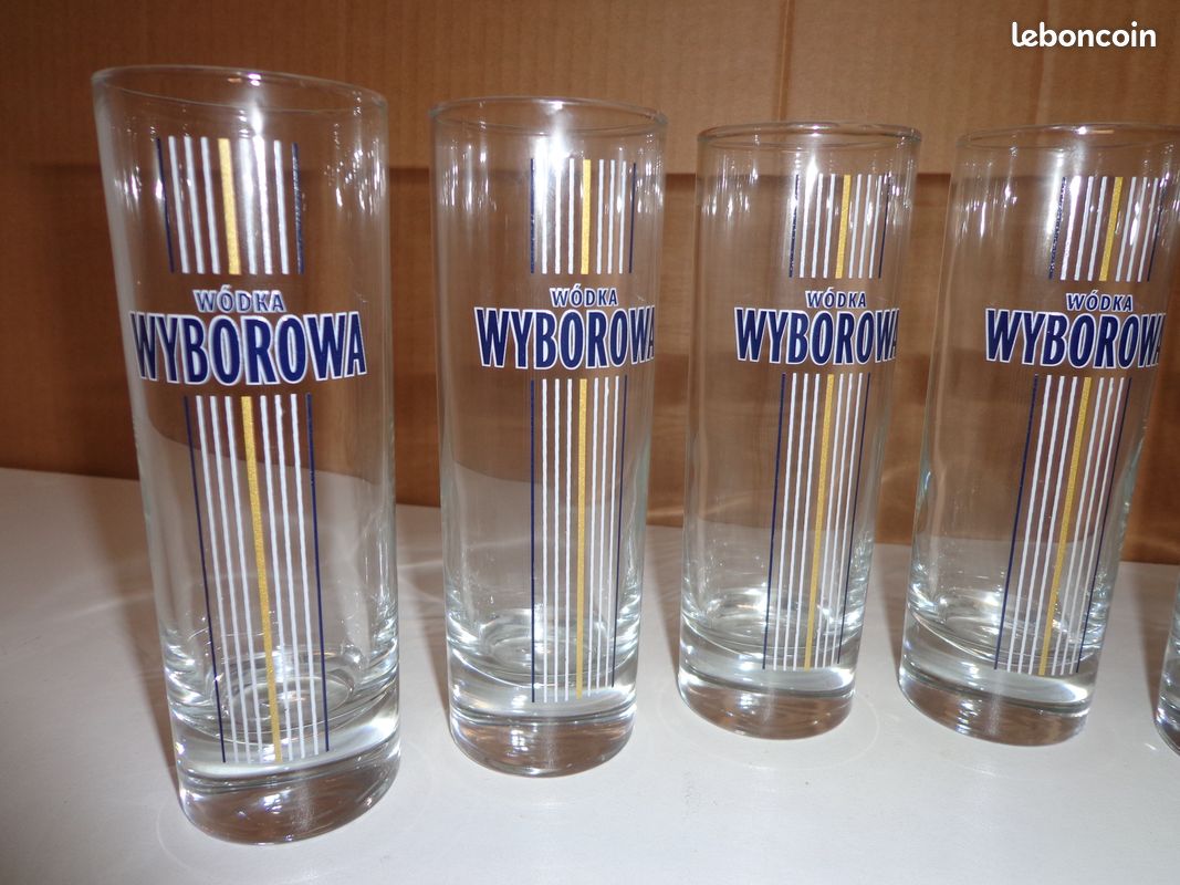 Lot 6 verres Sérigraphies Wyborowa (image 2)