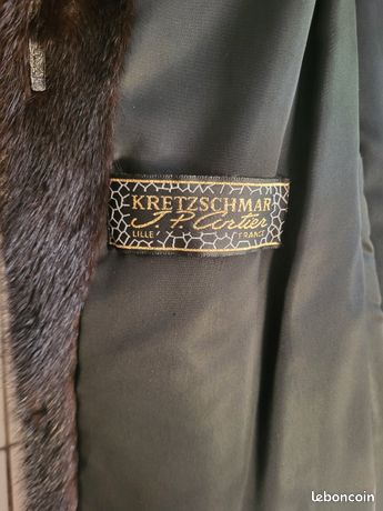 Manteau En Fourrure De Vison Doré - Marque Kretzschmar à Lille, Taille S, Occasion Très Bon état