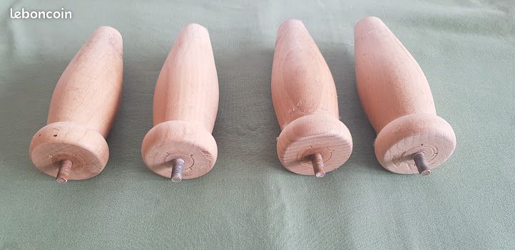 4 pieds en bois pour sommier 10  les 4 (image 1)