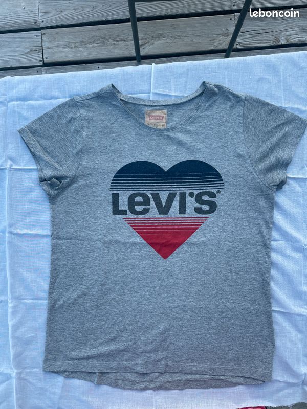 T-shirt gris imprimé Levis fille 14 ans (image 3)