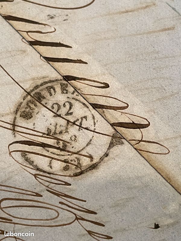 Lettre avec (37) timbre numéro 14 variété foncé (image 3)