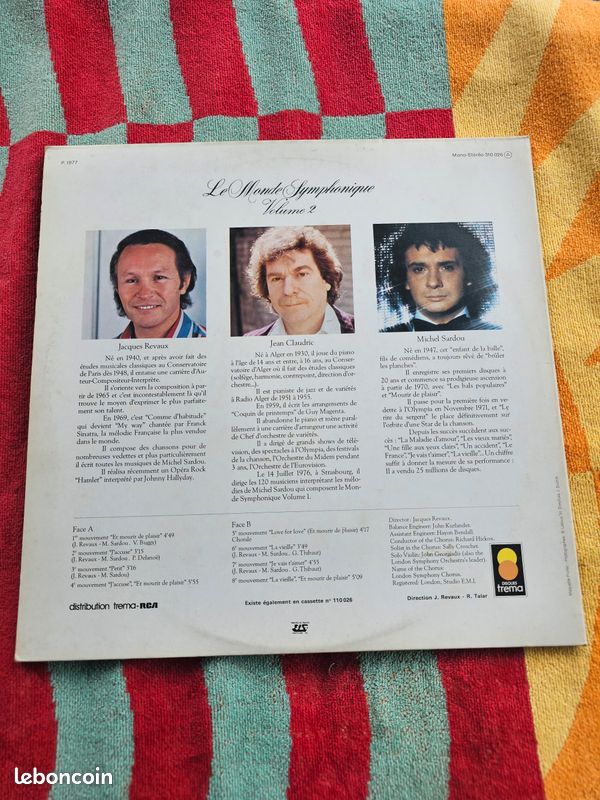 S disque vinyle 33T MICHEL SARDOU - le monde symphonique - port réduit (image 3)