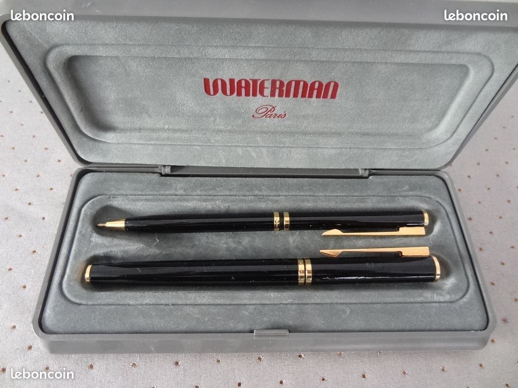 Coffret Waterman Stylo Plume Et Stylo Bille - Or 18 Carats, Occasion, Marque De Luxe | Écriture Prestige