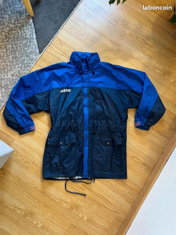 Veste Coupe Vent Vintage John Storm Adidas Equipment Bleu Marine Taille L Homme (image 2)