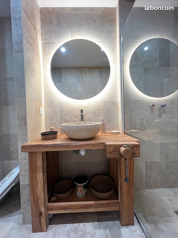 Meuble établis de Menuisier Meuble vasque - TV - Console sur mesure – Fabrication artisanales en bois massif (image 1)