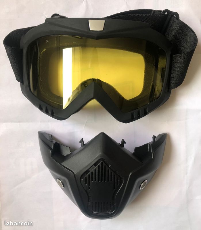 Masque Coupe-vent + Lunettes pour Moto, Ski, Sports en Plein Air (Neuf) -  Équipement moto