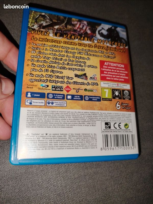 Jeu MUD FIM Motocross World - PS Vita COMPLET FR - Très Bon état