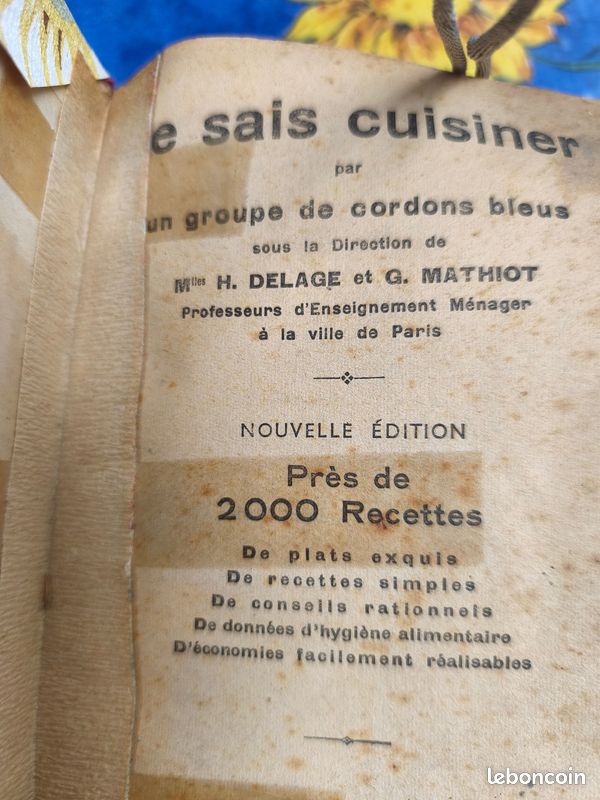 Livre de cuisine : JE SAIS CUISINER 1932 (image 1)