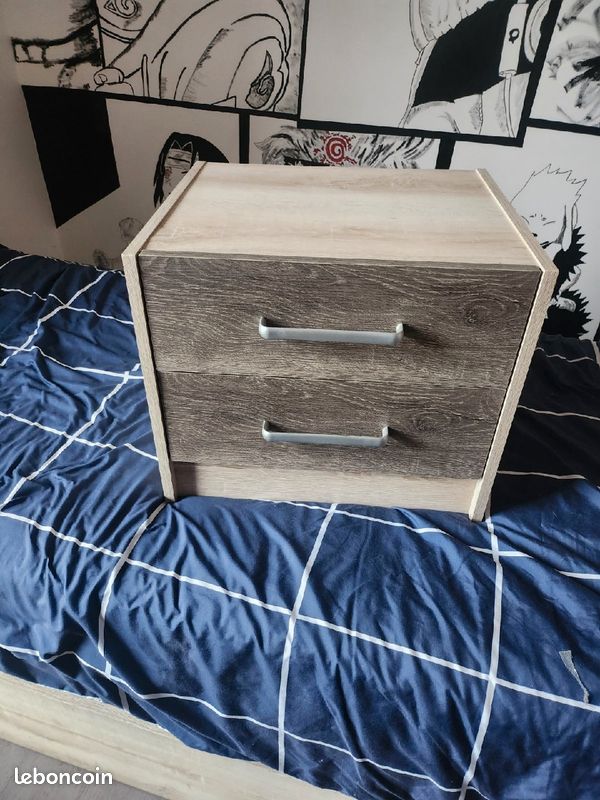 Lit 1 personne + table de chevet + bureau (image 5)