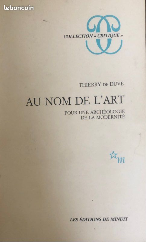 Thierry de Duve au nom de l art (image 1)