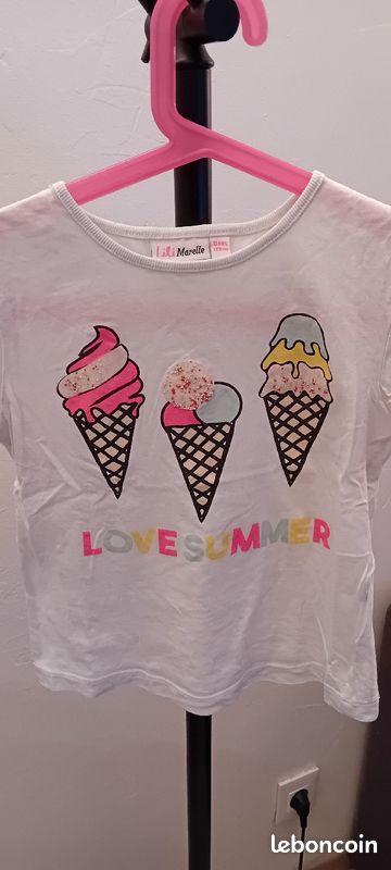 T-shirt 8 ans blanc Lili Marelle (image 1)
