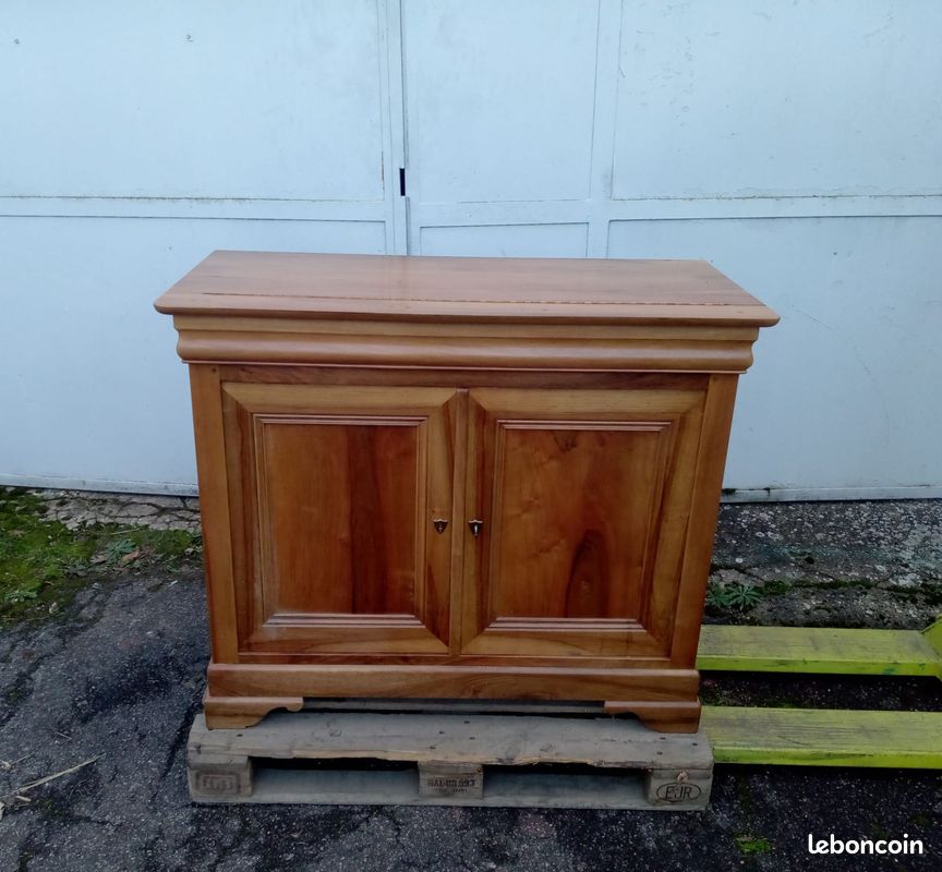 Meuble TV bas/buffet bois Louis Philippe (image 1)