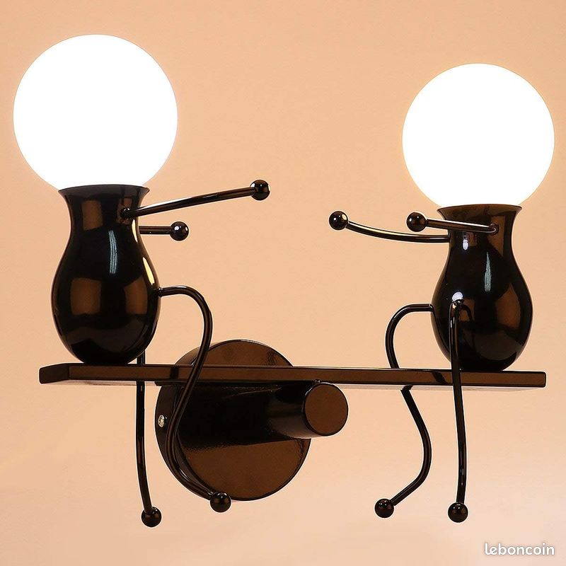 KAWELL Humanoïde Créatif Lampe Murale LED Moderne Applique Murale Simple LED Lampe de Mur Art Déco Max 60W E27 Base Fer (image 9)