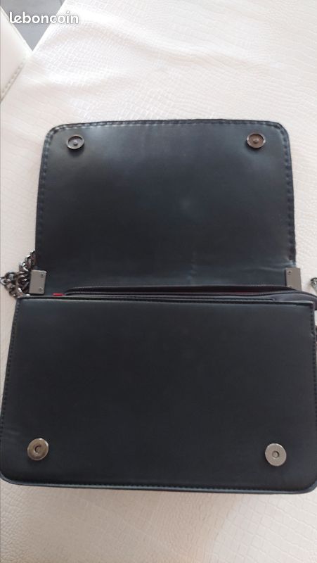 Sac noir FEMME simili cuir à bandoulières NEUF (image 8)