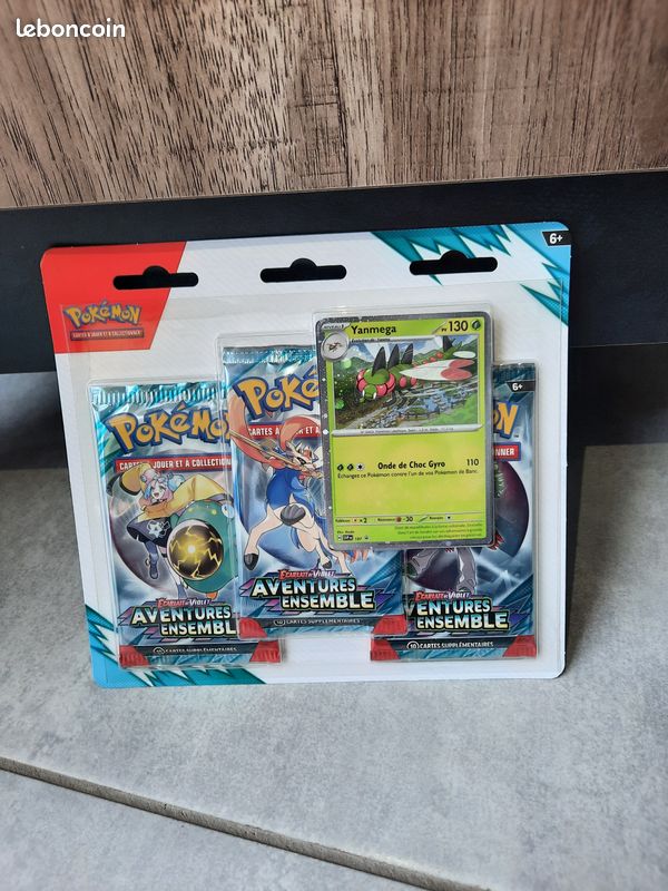 Carte Pokémon Tripack Pokémon EV9 – Aventures Ensemble écarlate et violet Scellé – FR (image 1)