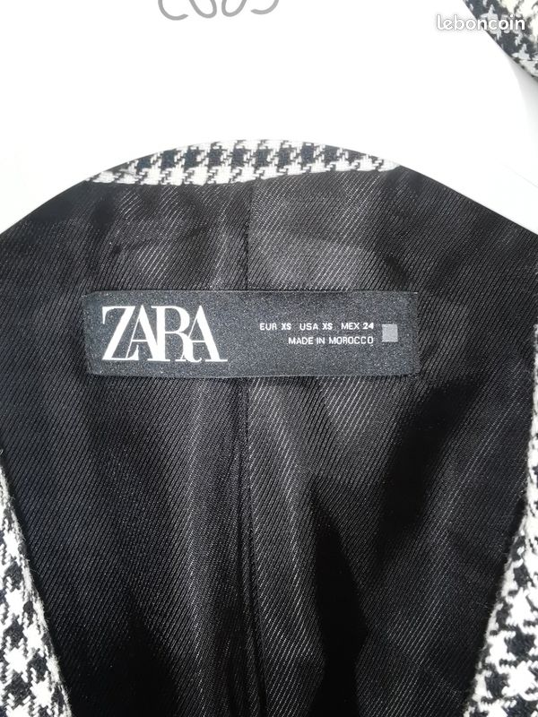 Veste Femme Noir Et Blanc Motif Pied-de-Poule - Taille M, Neuve Avec Étiquettes