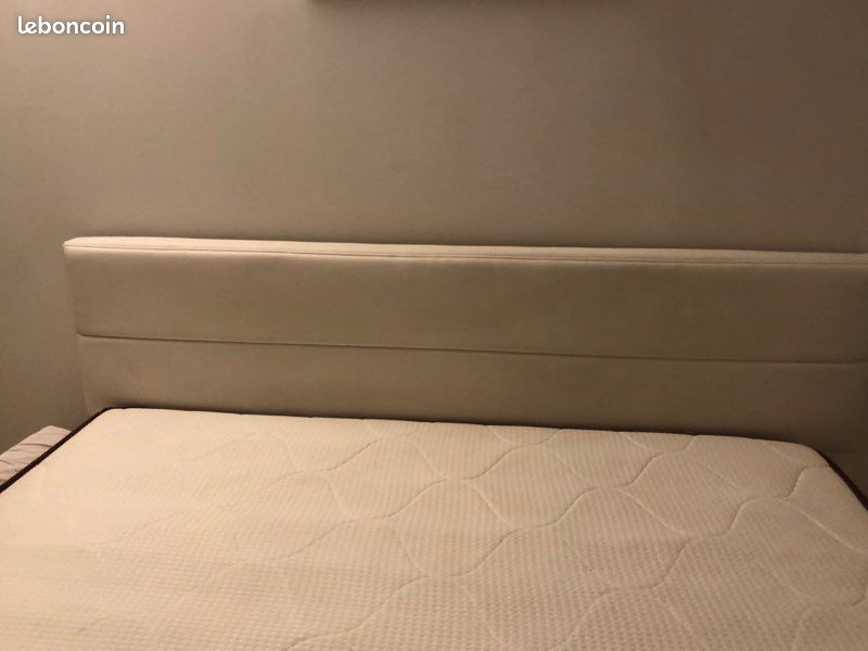 Lit coffre similicuir avec tête de lit 160x200cm et matelas (image 2)