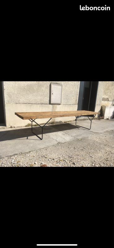 Banc lattes bois et pieds métal / DESIGN (image 2)