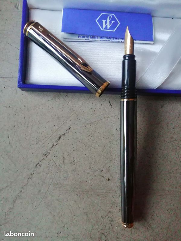 Stylo Plume WATERMAN Argenté - Occasion Très Bon état - Fabriqué En France - Pompe Originale