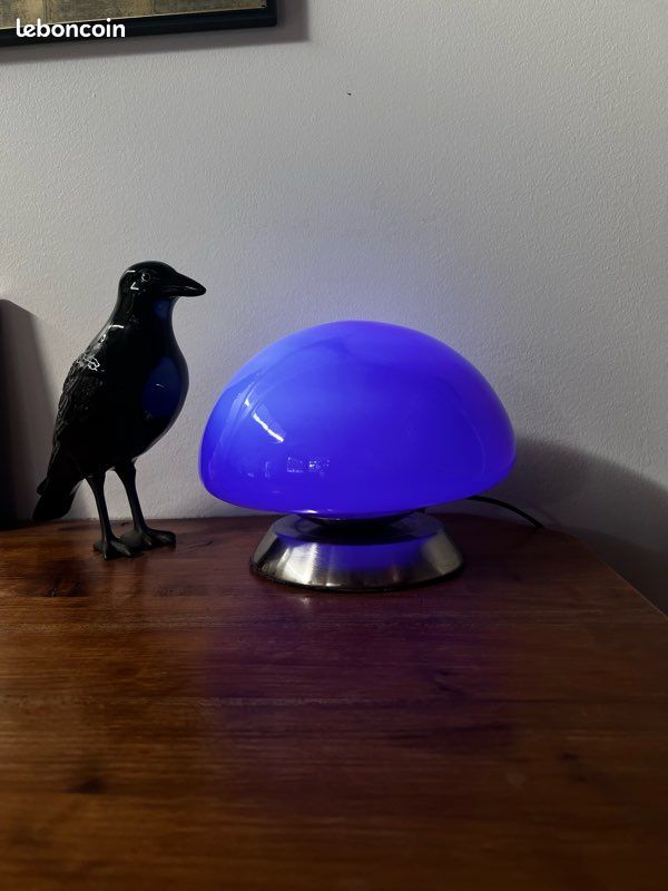 Lampe champignon tactile bleu - vintage (image 5)