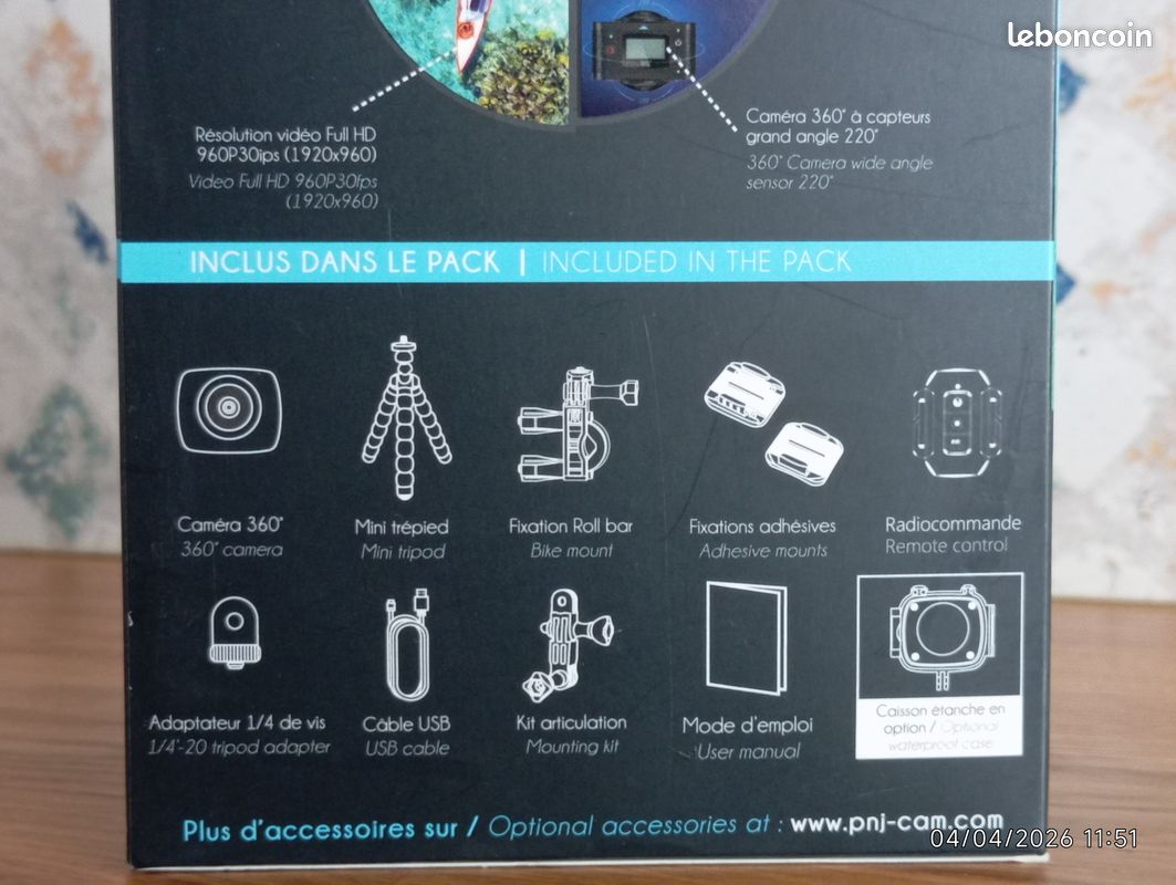 Mini-caméra Panoramique PNJ Pano DL 360 - Idéal Pour Découvrir L'effet 360°, Neuve