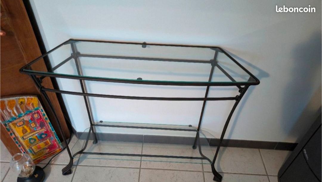 Table en verre et acier (image 4)