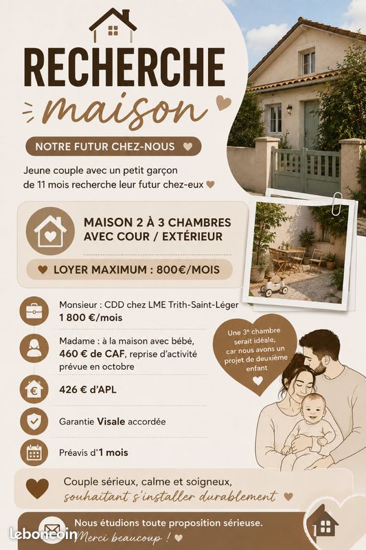 Maison 4 pièces 60 m² · à Denain · 60 m² · 830 €