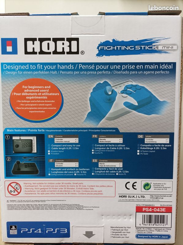 Manette Arcade HORI Fighting Stick 3 Pour PS3 - Occasion En Bon état - Câble 3m