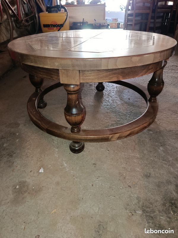 Table basse ronde en bois (image 2)