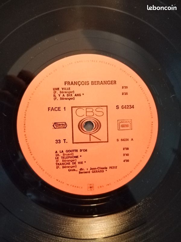 François Beranger 2 albums vinyles excellent état (image 3)